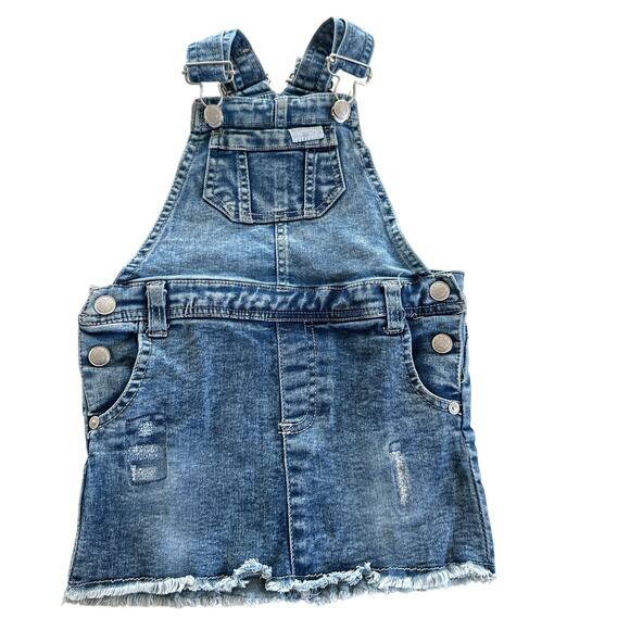 H&M Denim Jumper Dress with Heart Pocket - Size 2-3 Years - Picture 1 of 6